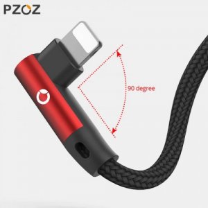 PZOZ for iphone 13 12 11 pro Xr Xs Max 8 7s 6 plus 6s 5 5s se ipad cable USB cable fast charging 90 degree usb cable for iphone