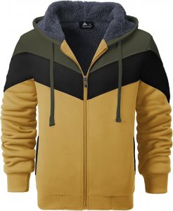 JACKETOWN Men's Thickened Hoodie Winter Warm Fleece Jacket