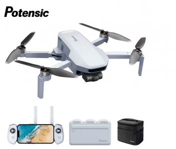 Potensic ATOM Combo Foldable GPS Drone with 3-Axis Gimbal, 4K Camera Drone, <249 g, 6KM Transmission, 96 Minutes Flight Time, with 3 Batteries and Charging Hub, QuickShots, Visual Tracking, C0